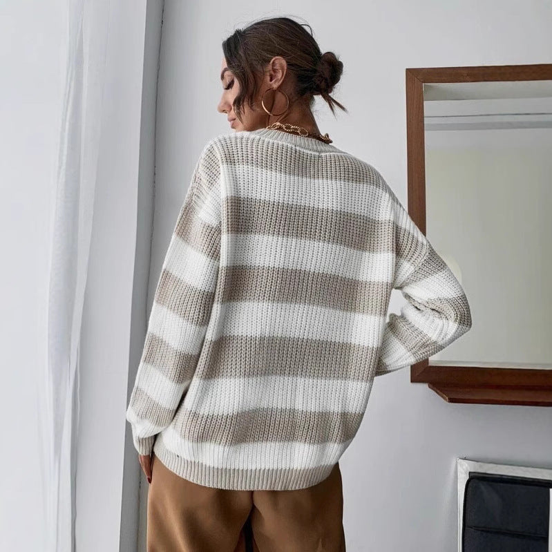 Pull en tricot décontracté pour dames avec un motif de gaufre moderne Chic und Stil