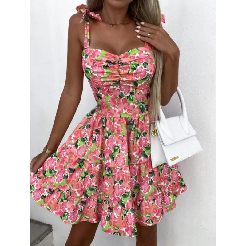 Robe à fleurs pour femmes avec bretelles réglables Chic und Stil