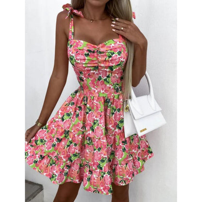 Robe à fleurs pour femmes avec bretelles réglables Chic und Stil