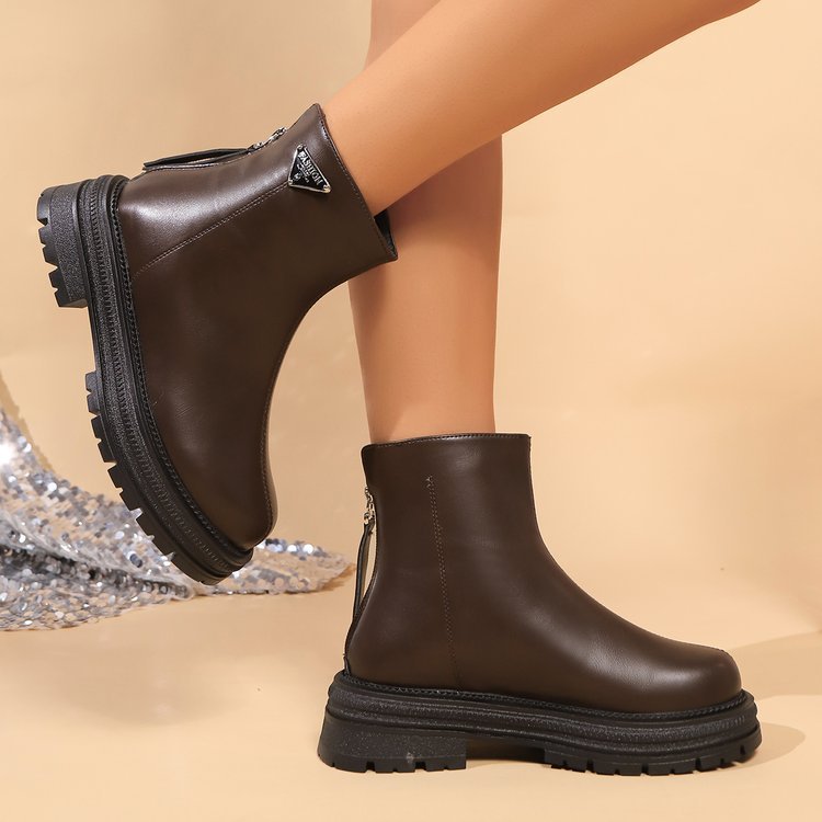 Bottes pour femmes avec profil en caoutchouc robuste et fermeture éclair à la mode Chic und Stil