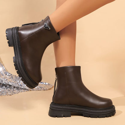 Bottes pour femmes avec profil en caoutchouc robuste et fermeture éclair à la mode Chic und Stil