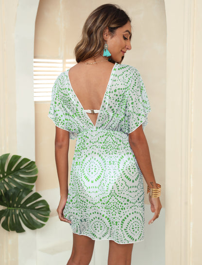 Dames Élégante Légère Robe de Plage Surplis Chic und Stil