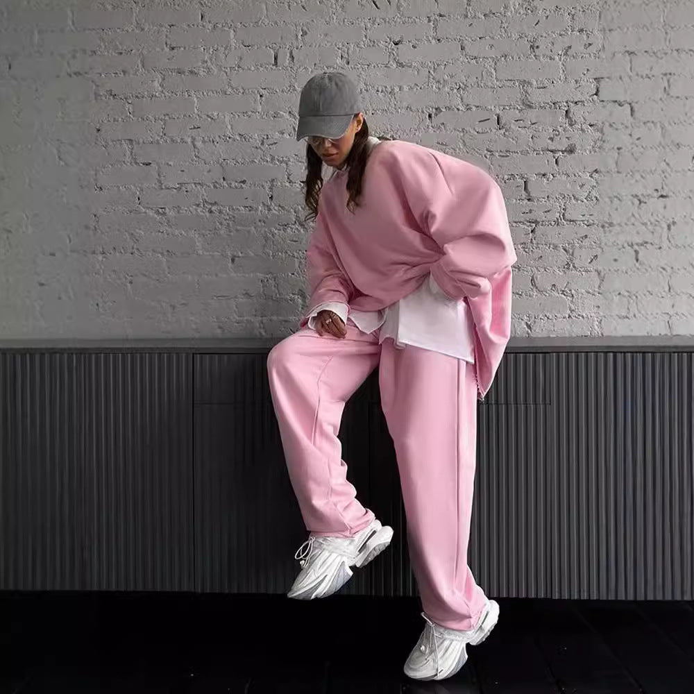 Dames confortable pull surdimensionné et ensemble pantalon lounge Chic und Stil