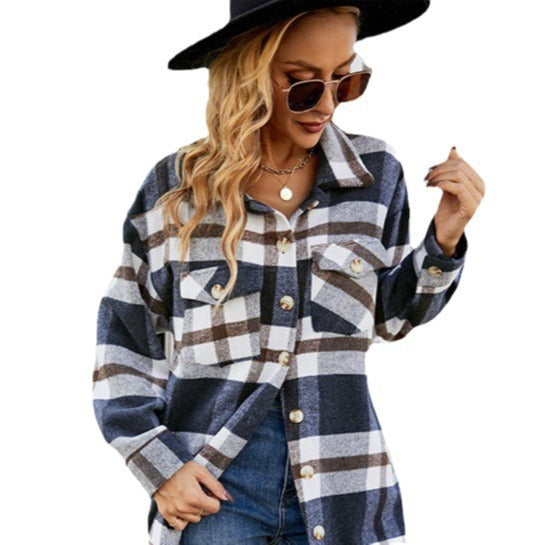 Dames Chemise à carreaux Chic und Stil