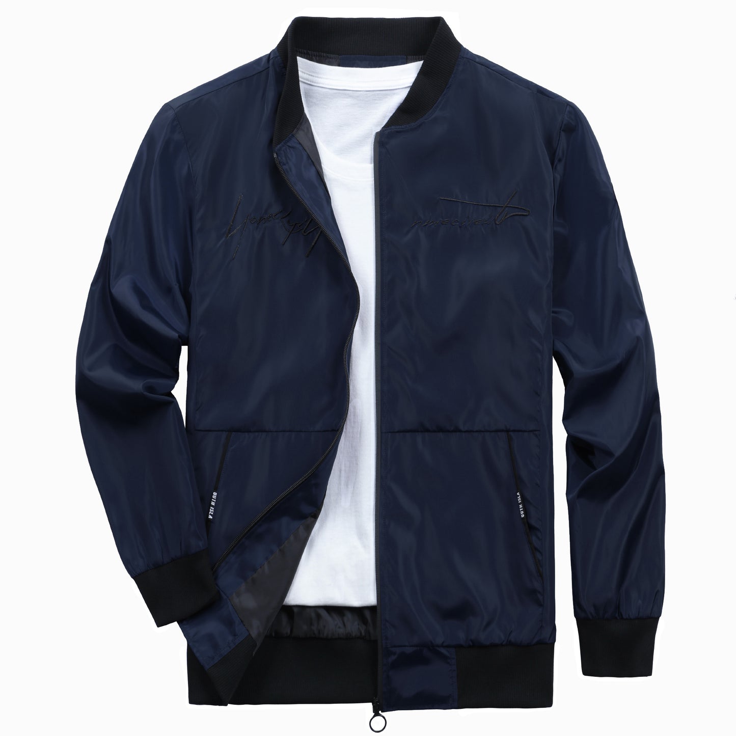 Veste bomber tendance pour hommes avec des poignets élastiques et des poches zippées pratiques Chic und Stil