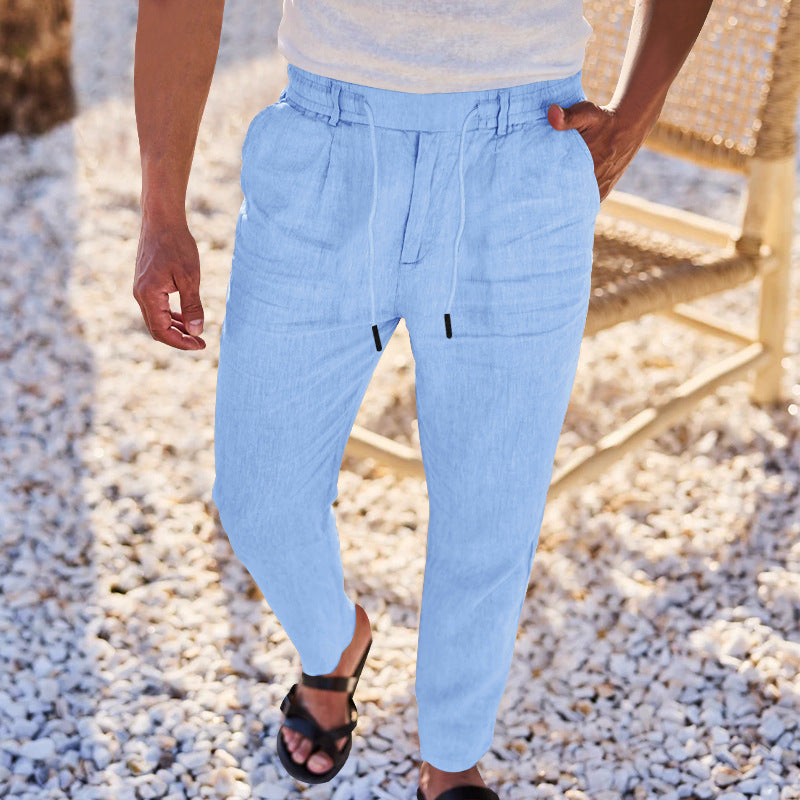 Men's casual pants with elastic waistband and side pockets. Chic and Style
