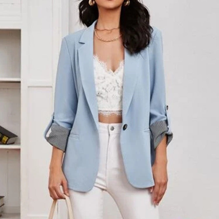 Blazer élégant décontracté pour femmes avec manches retroussables et coupe classique Chic und Stil
