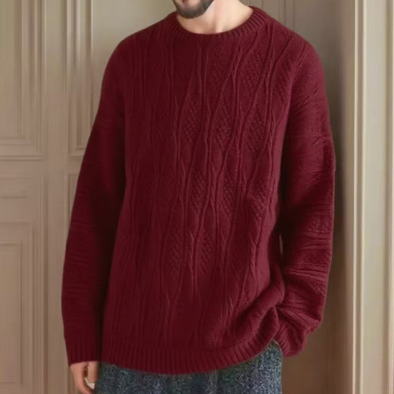 Pull à grosse maille pour femmes avec un motif alvéolé unique et un col haut Chic und Stil