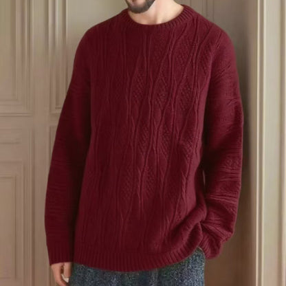 Pull à grosse maille pour femmes avec un motif alvéolé unique et un col haut Chic und Stil