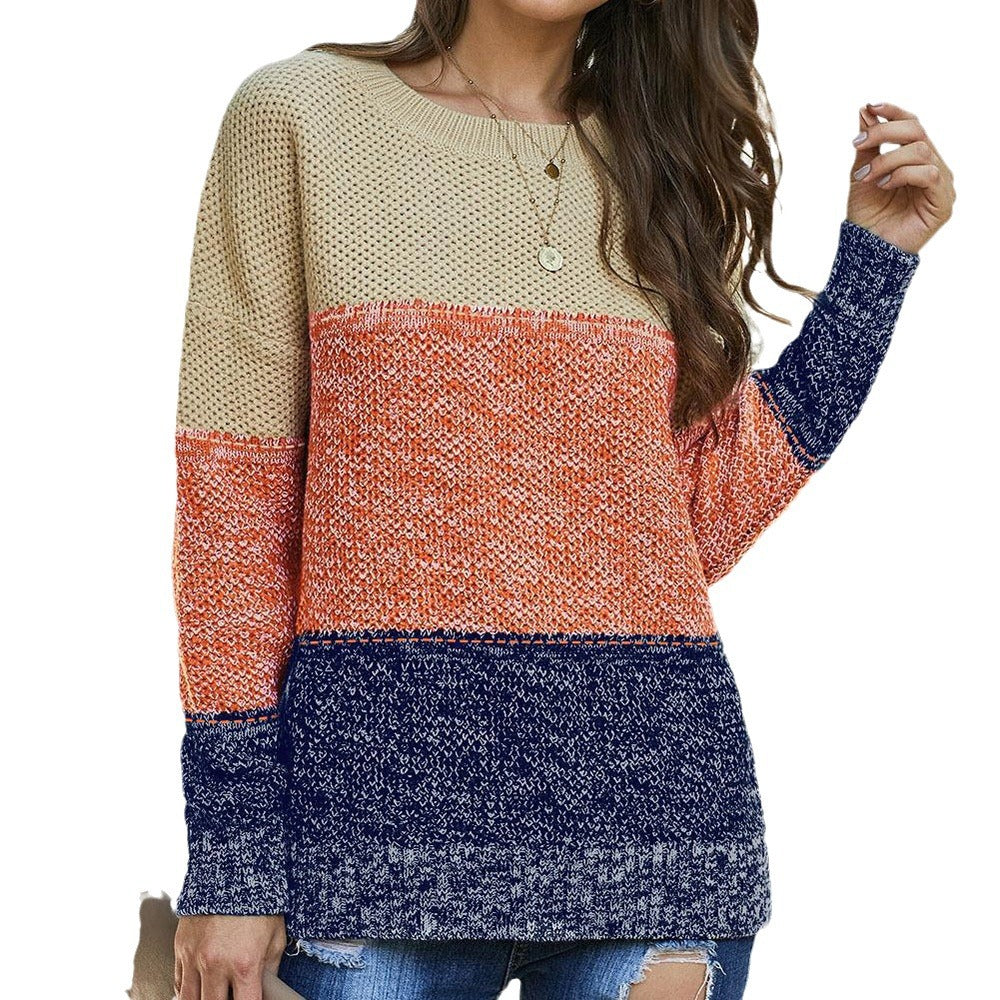 Pull en maille pour femmes avec un design de blocs de couleurs décontracté Chic und Stil
