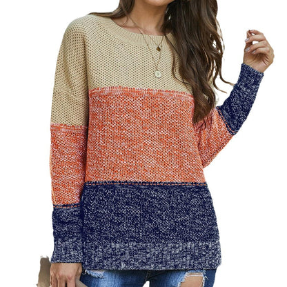 Pull en maille pour femmes avec un design de blocs de couleurs décontracté Chic und Stil
