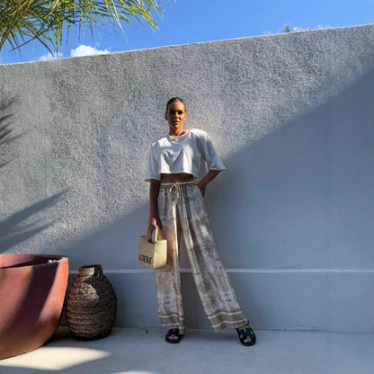 Pantalons de pyjama amples imprimés pour dames Chic und Stil