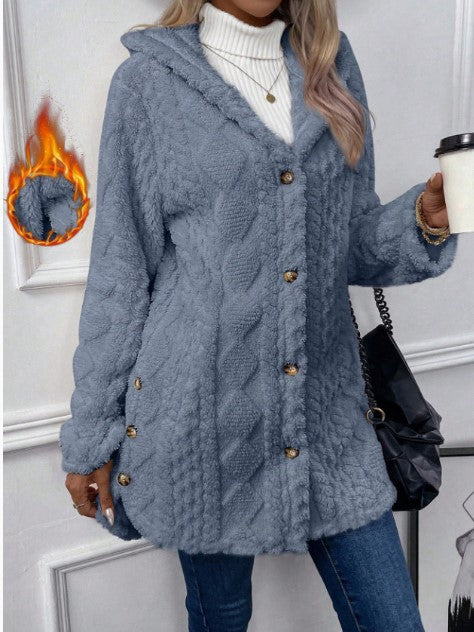 Ladies Cozy Fleece Jacket with Hood Chic and Style