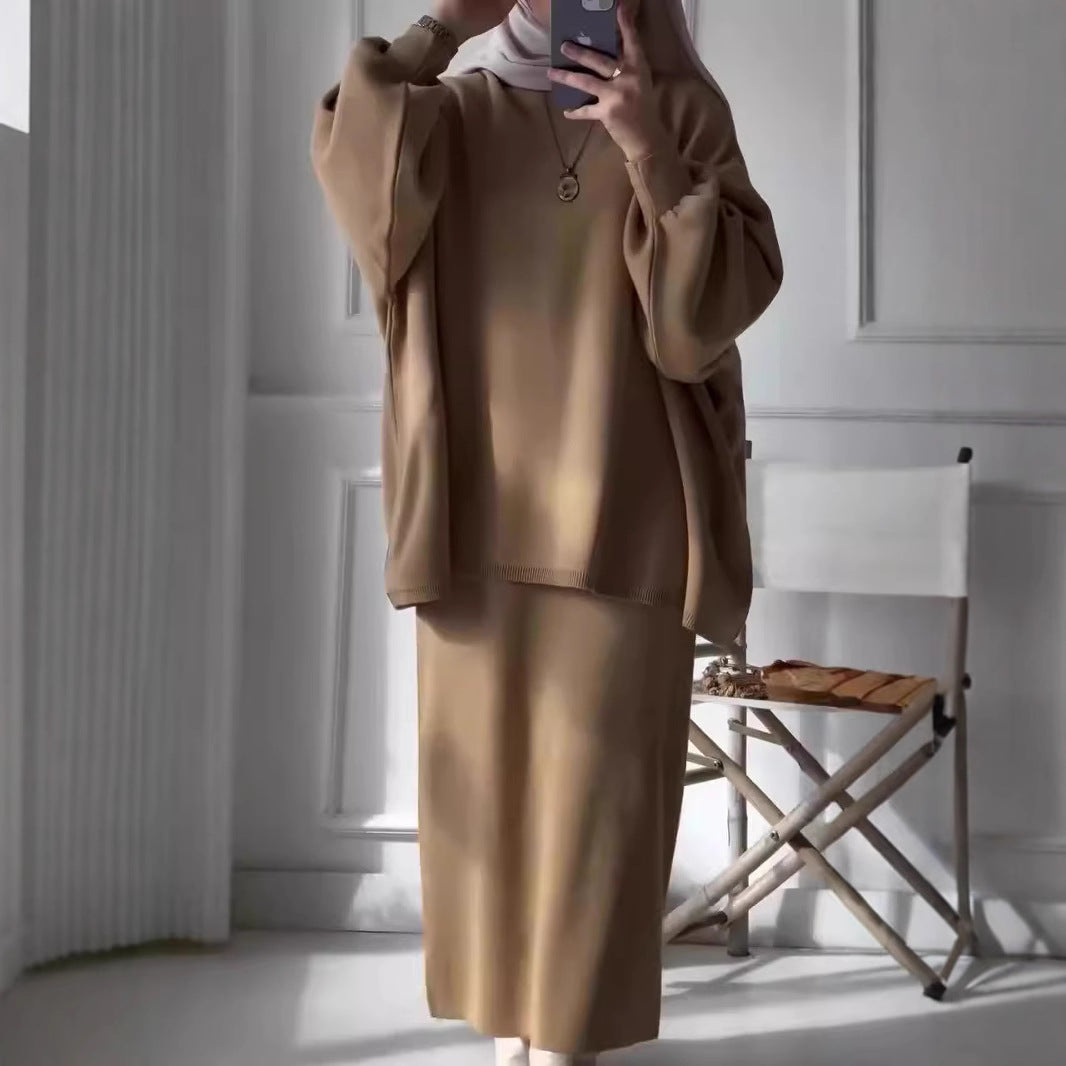 Dames ensemble de vêtements décontracté à deux pièces avec une coupe ample et des manches bouffantes élégantes Chic und Stil