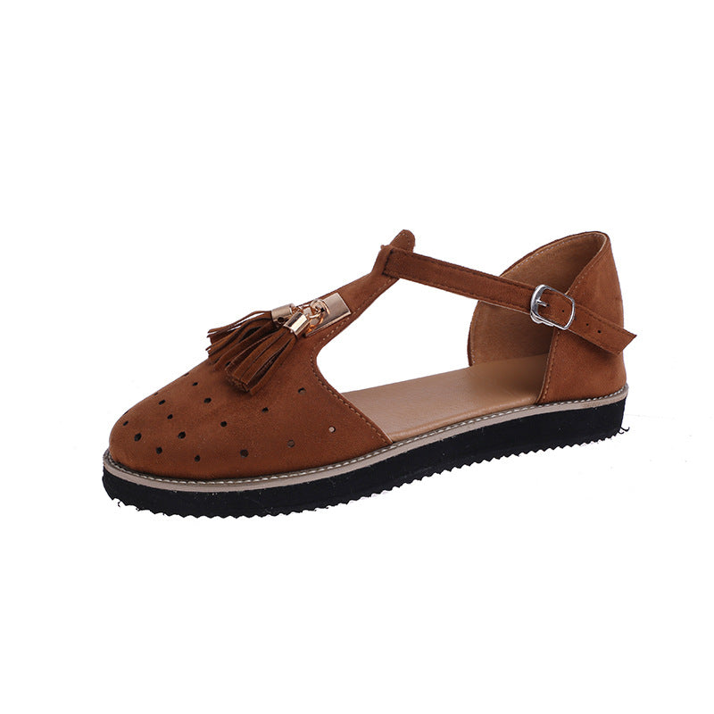 Ballerines élégantes pour dames avec un détail de frange tendance et une sangle réglable Chic und Stil