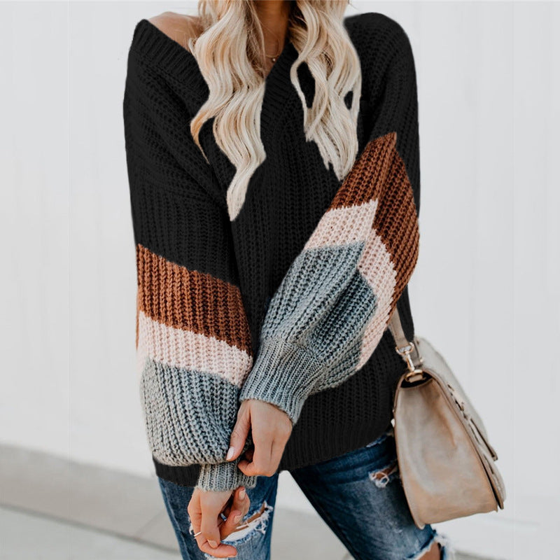 Pull en tricot pour femmes avec un design moderne à blocs de couleurs et une coupe ample Chic und Stil