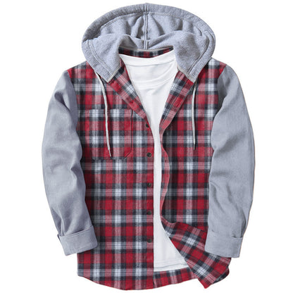 Chemises de bûcheron décontractées pour hommes avec capuche et deux poches plaquées Chic und Stil