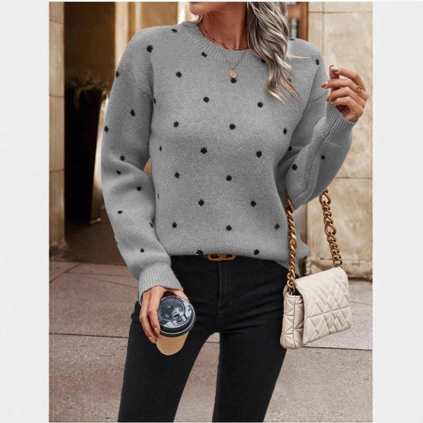 Pull en maille à motifs pour femmes avec col ras du cou et coupe décontractée Chic und Stil