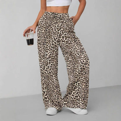 Leopard print palazzo pants for women with a relaxed fit Chic and Style