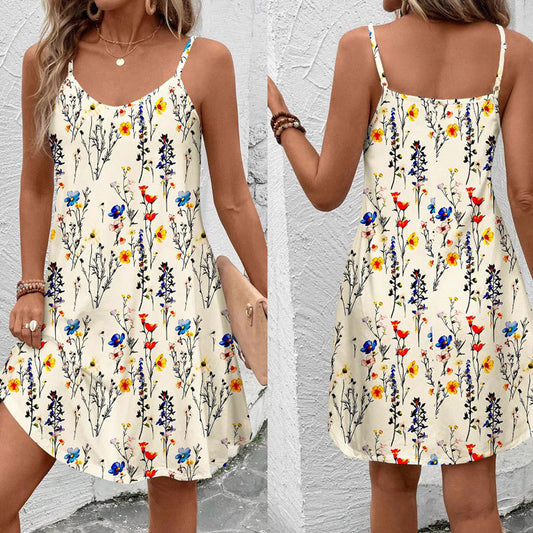 Robe à fleurs à bretelles spaghetti réglables Chic und Stil