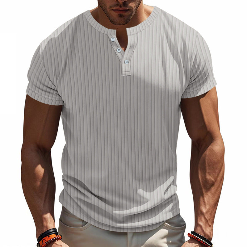 Chemise Henley à manches courtes tendance pour homme avec design texturé Chic und Stil
