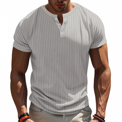 Chemise Henley à manches courtes tendance pour homme avec design texturé Chic und Stil