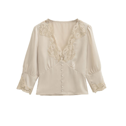 Dames élégante blouse avec accents en dentelle Chic und Stil