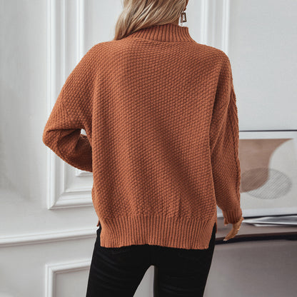 Pull en tricot pour femmes avec un motif de torsades saisissant et un col montant Chic und Stil