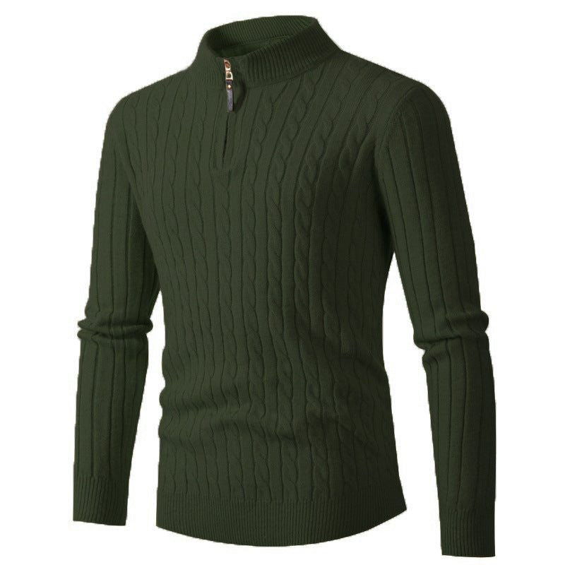 Pull-over en maille fine pour hommes avec col montant Chic und Stil