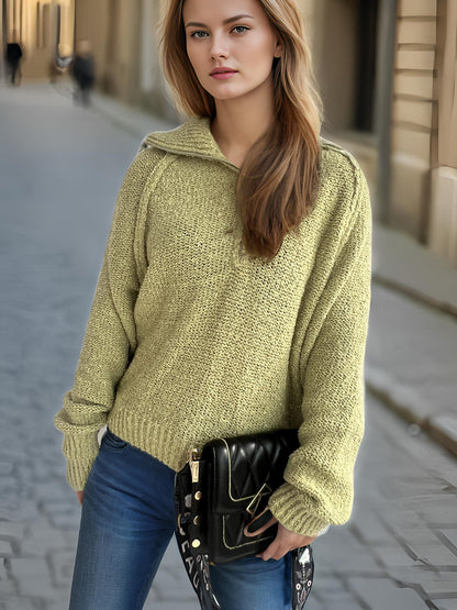Pull-over zippé décontracté pour dames avec coupe oversize et col haut Chic und Stil