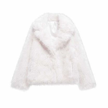 Damen trendige Kunstfelljacke mit modischem Schnitt Chic und Stil