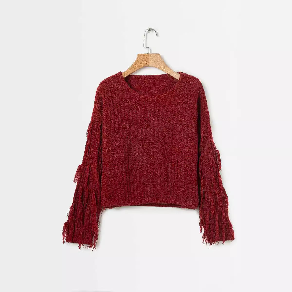 Pull en tricot épais pour femmes avec des manches frangées et une coupe confortable Chic und Still