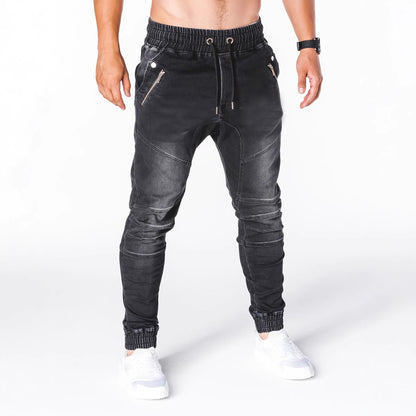 Pantalon de jogging pour hommes en coupe skinny moderne avec un mélange de coton extensible et des détails sportifs Chic und Stil