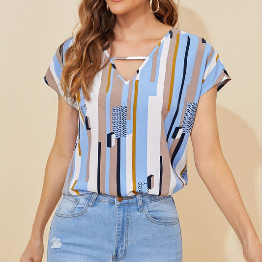Chemisier pour femmes avec impression graphique moderne et décolleté en V Chic und Stil