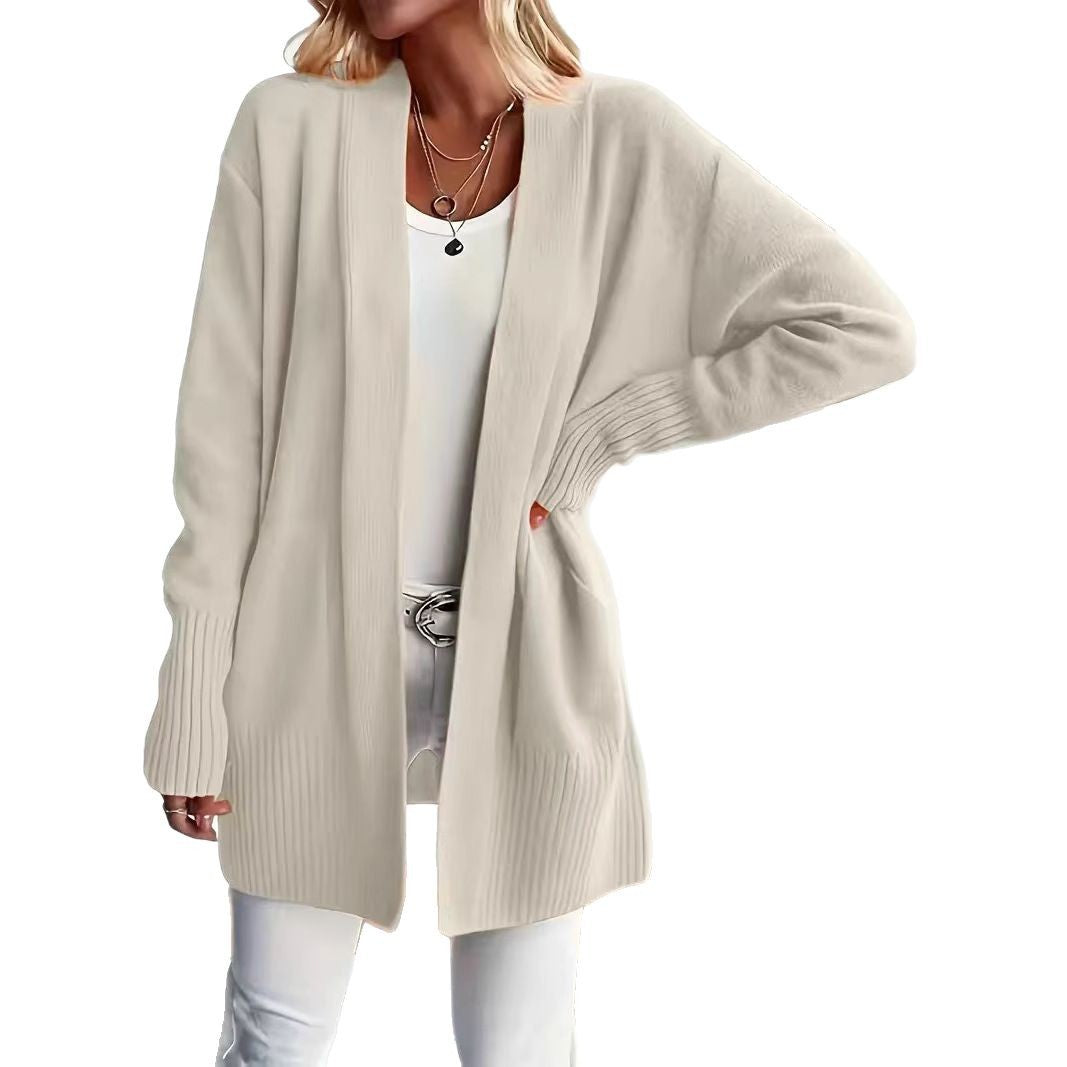 Dames cardigan décontracté à coupe ouverte et poches latérales Chic und Stil