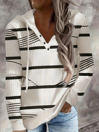 Pull à capuche pour dames avec design graphique maritime Chic und Stil