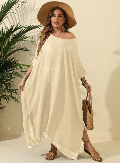 Dames Robe de Plage Légère Off-Shoulder Chic und Stil