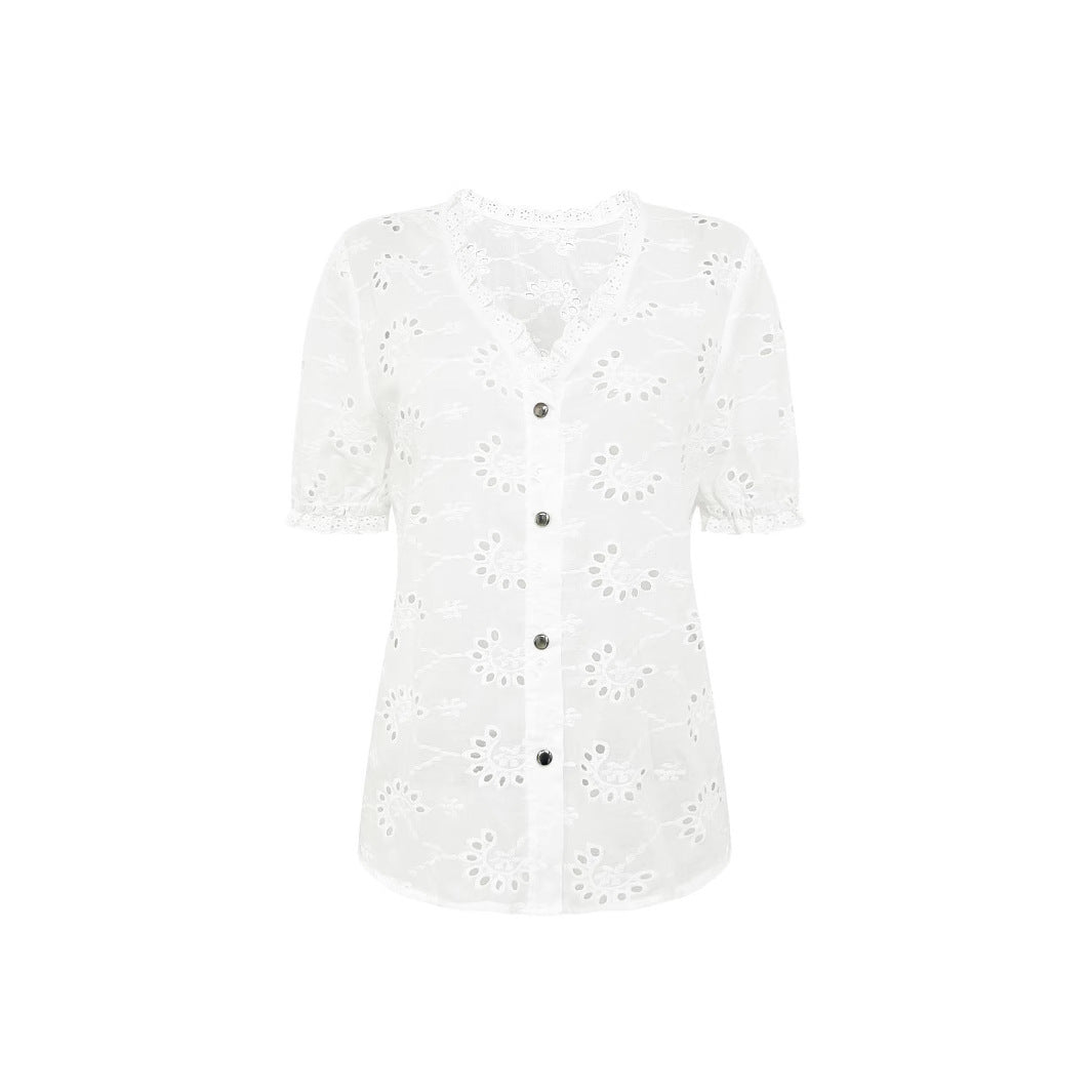 Chemisier en coton brodé Chic und Stil pour femmes