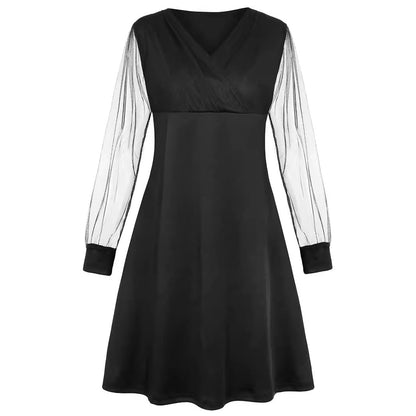 Robe portefeuille pour femmes avec des manches longues transparentes Chic und Stil