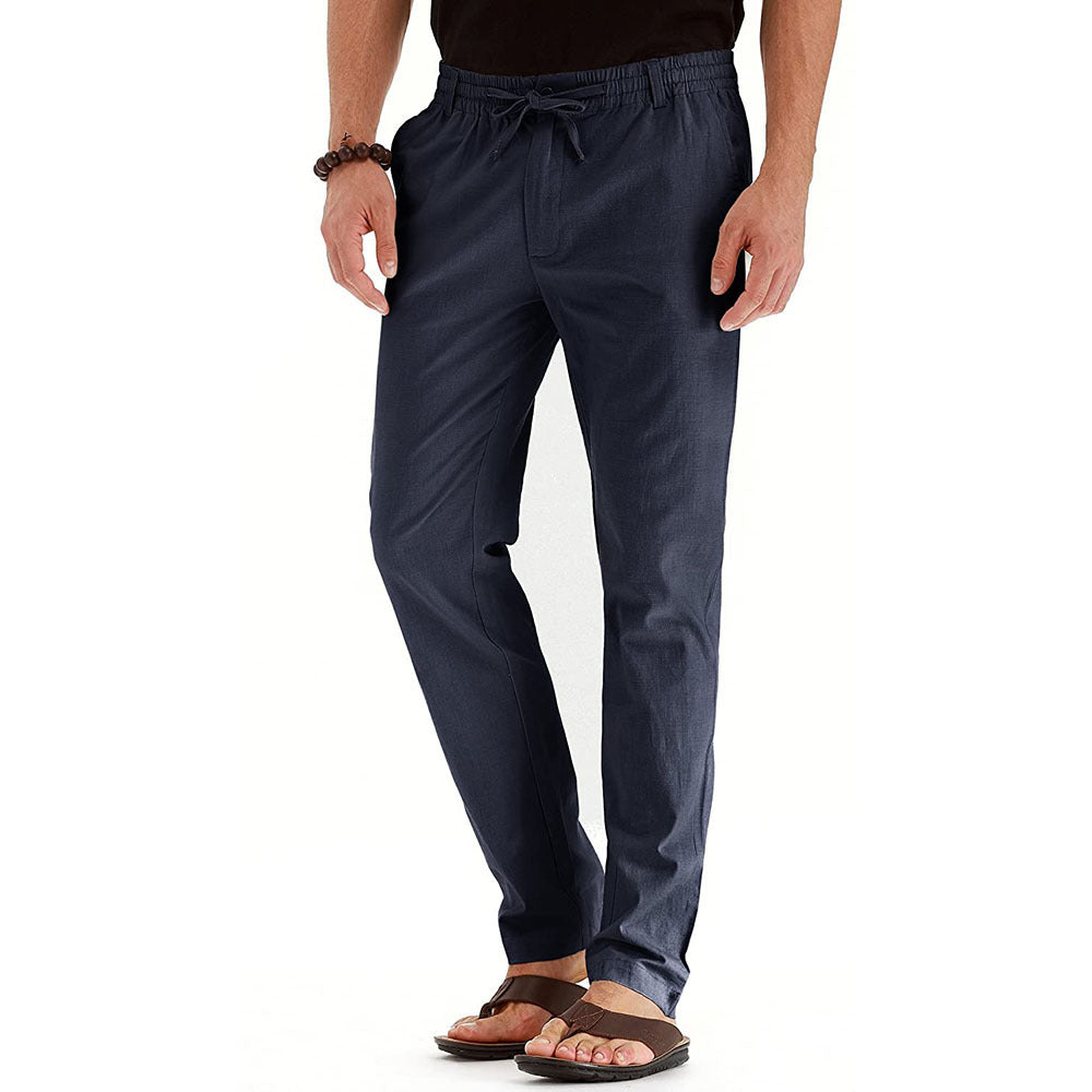 Casual linen pants for men with elastic waistband and comfortable fit Chic and Style