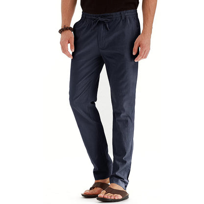 Casual linen pants for men with elastic waistband and comfortable fit Chic and Style