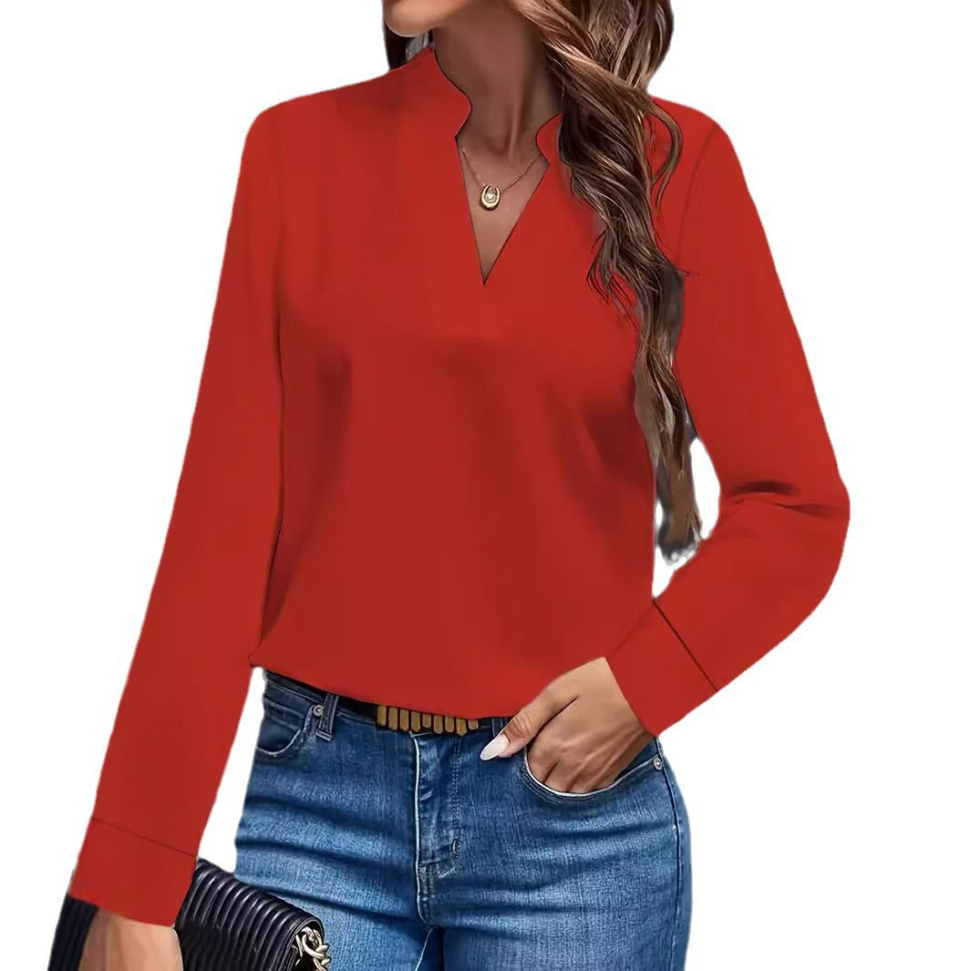 Chemisier pour femmes avec col montant et manches longues Chic und Stil