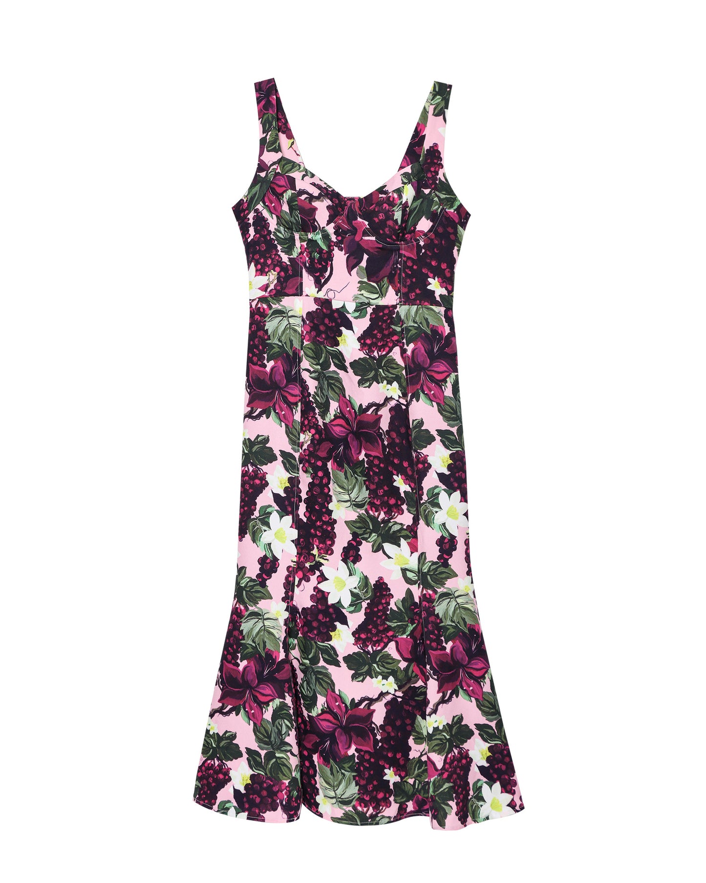 Robe maxi pour femmes au design floral avec un ourlet fluide et un décolleté en V profond Chic und Stil