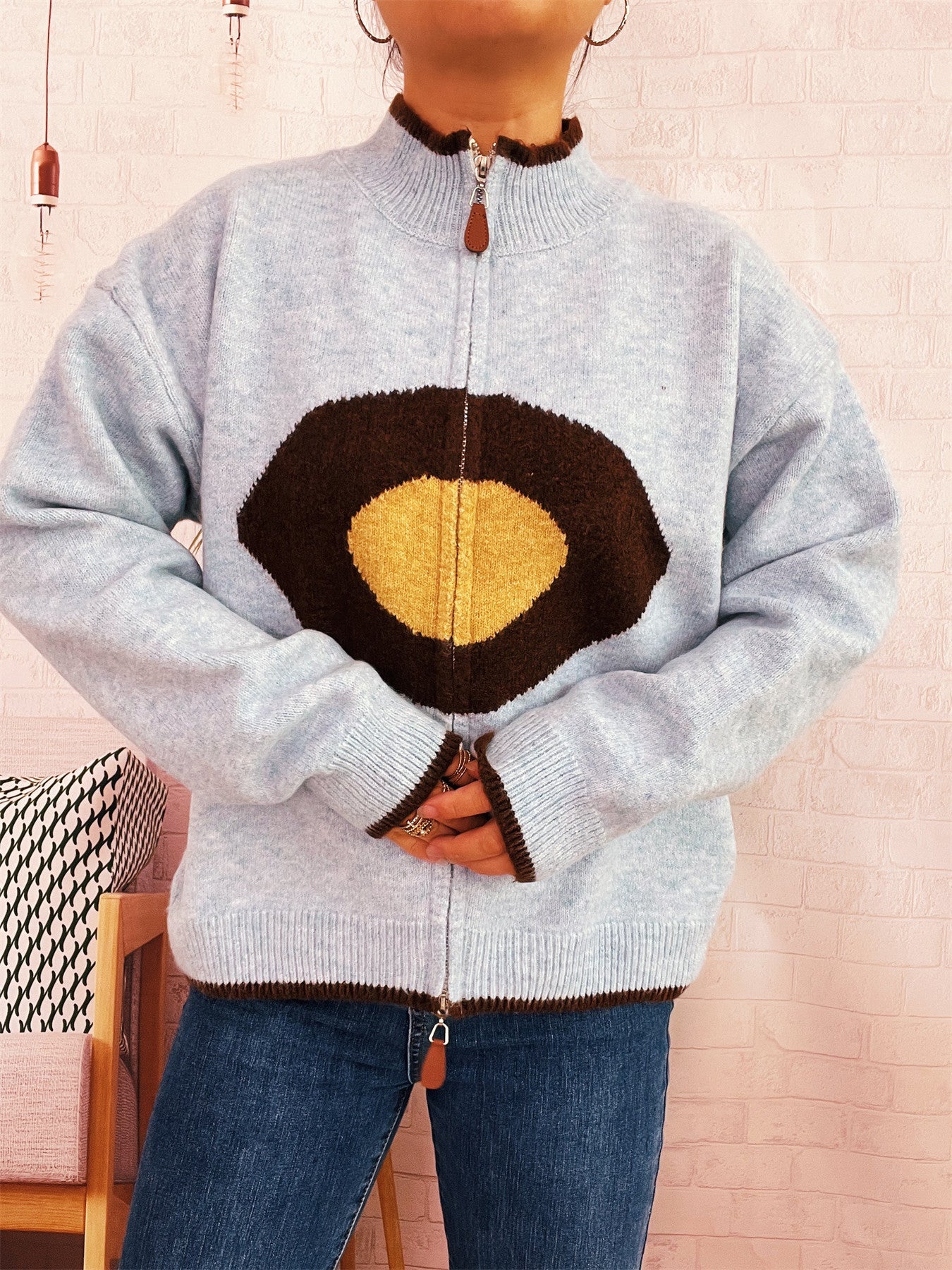 Pull femme douillet avec design accrocheur Chic und Stil