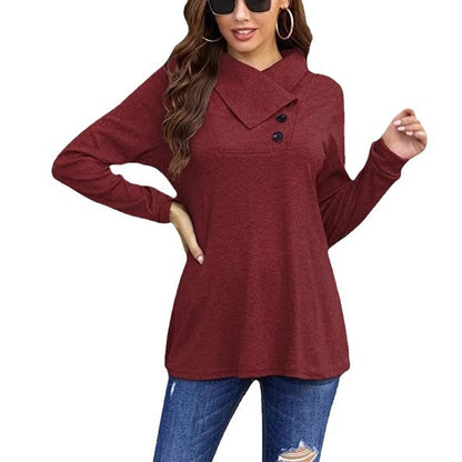 Dames Élégante Cardigan avec col asymétrique et détails de bouton Chic und Stil