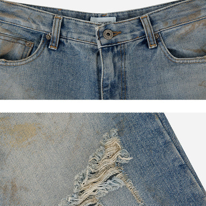 Dames Jeans à coupe large en look usé Chic und Stil
