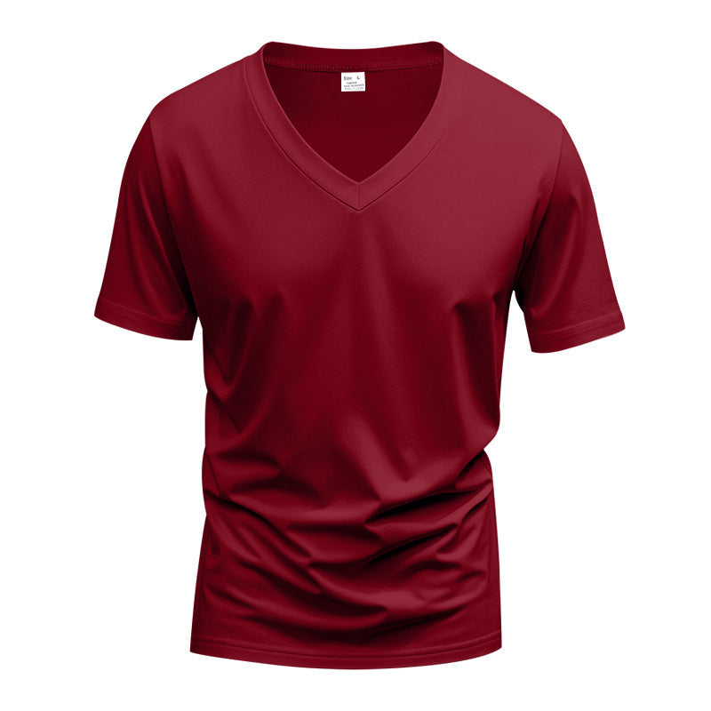 T-shirt pour hommes col en V en matériau fonctionnel respirant Chic und Stil