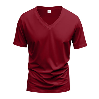 T-shirt pour hommes col en V en matériau fonctionnel respirant Chic und Stil