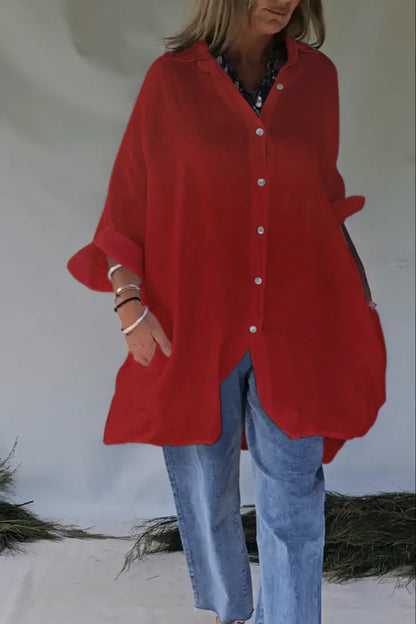 Blouse grande taille pour femmes avec coupe décontractée et fermeture à bouton-pression Chic und Stil