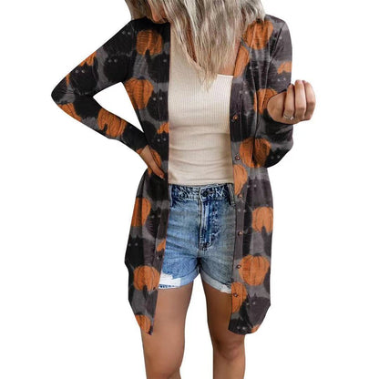 Blouse à manches longues pour femmes avec motif animal et fermeture à boutons Chic und Stil